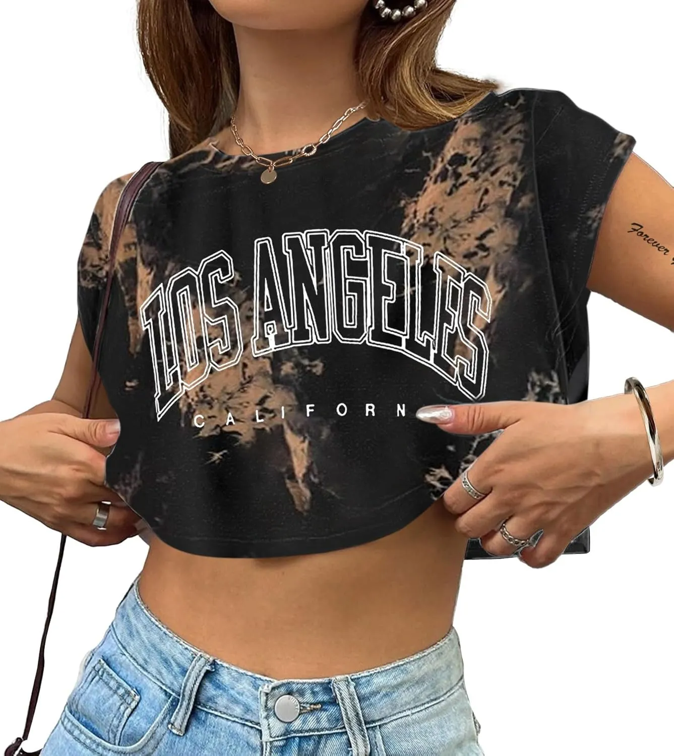 Avanova Women Oversized Batwing Boxy Tee Shirt Crewneck Loose Short Sleeve Crop Top