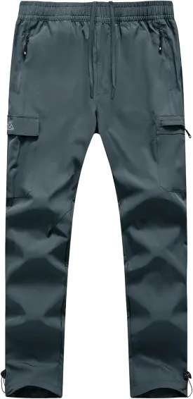 BGOWATU Hiking Pants for Men, Water Resistant Stretch Cargo Pants, Lightweight Quick Dry Outdoor Fishing Pants