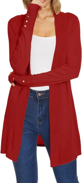 Cardigan Sweaters for Women Dressy Casual Open Front Long Sleeve Lightweight Cardigans for Spring Early Fall