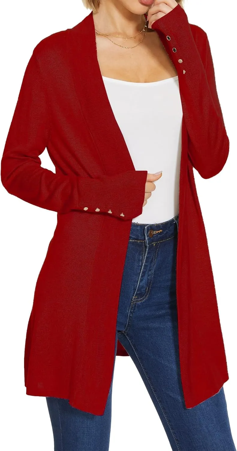 Cardigan Sweaters for Women Dressy Casual Open Front Long Sleeve Lightweight Cardigans for Spring Early Fall