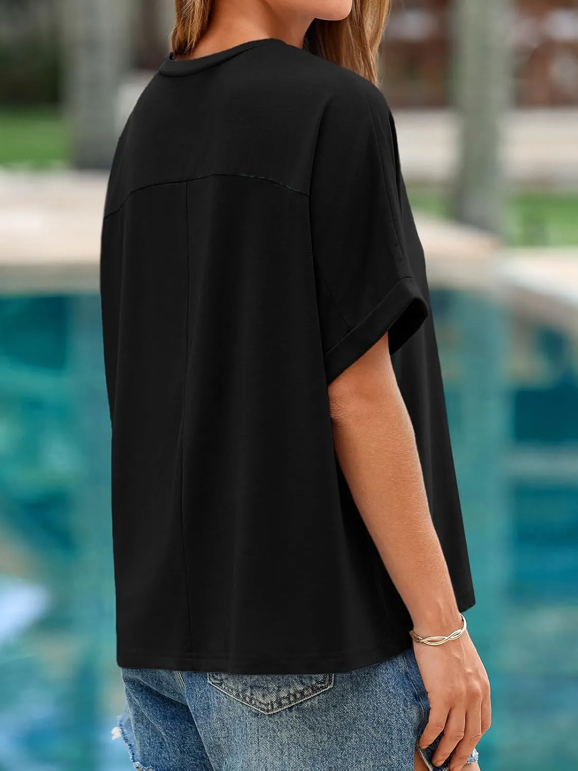 Cicy Bell Womens Oversized Short Sleeve Tshirts Summer Casual Round Neck Tops Loose Fit Boxy Basic Tee Shirts