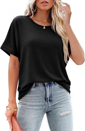 Cicy Bell Womens Oversized Short Sleeve Tshirts Summer Casual Round Neck Tops Loose Fit Boxy Basic Tee Shirts