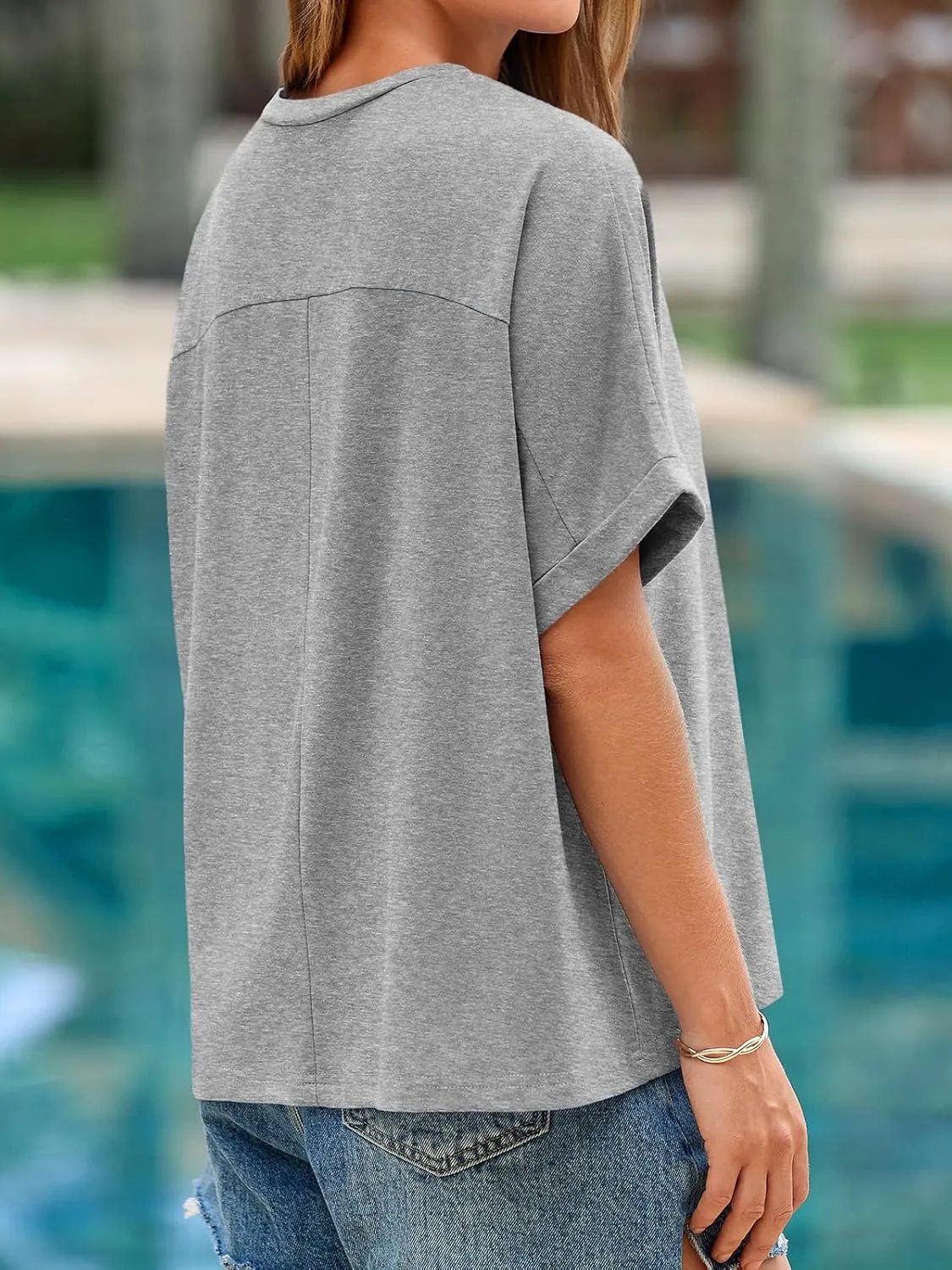 Cicy Bell Womens Oversized Short Sleeve Tshirts Summer Casual Round Neck Tops Loose Fit Boxy Basic Tee Shirts