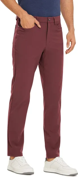 CRZ YOGA Men's All Day Comfy Golf Pants with 5-Pocket 30"/32"/34" Quick Dry Lightweight Casual Work Stretch Trousers