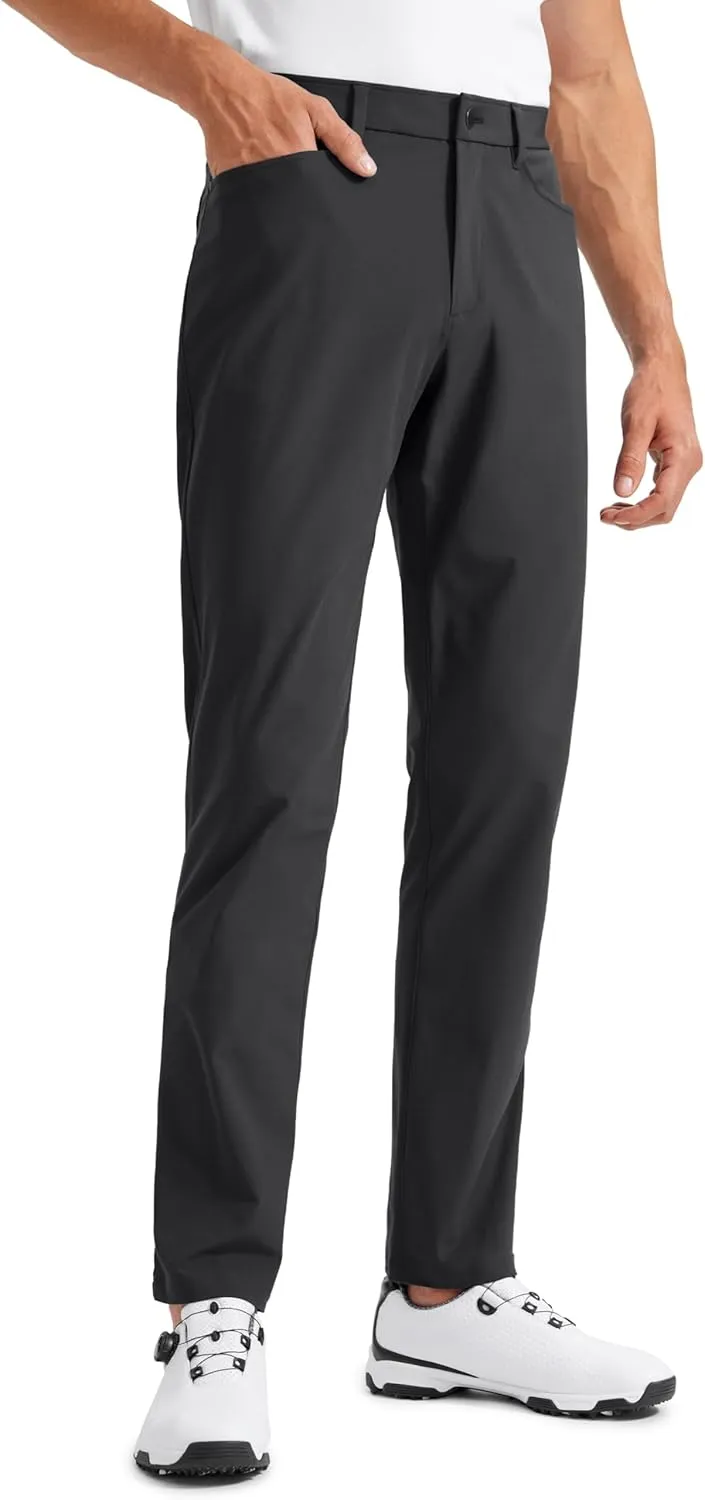 CRZ YOGA Men's All Day Comfy Golf Pants with 5-Pocket 30"/32"/34" Quick Dry Lightweight Casual Work Stretch Trousers