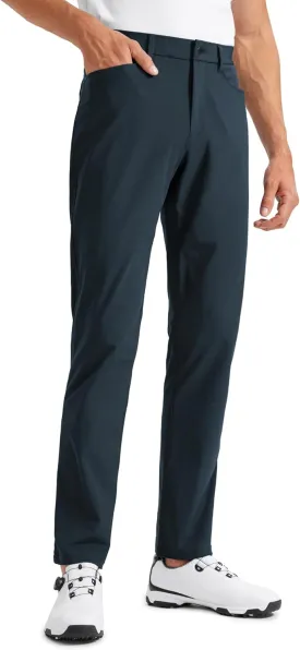 CRZ YOGA Men's All Day Comfy Golf Pants with 5-Pocket 30"/32"/34" Quick Dry Lightweight Casual Work Stretch Trousers