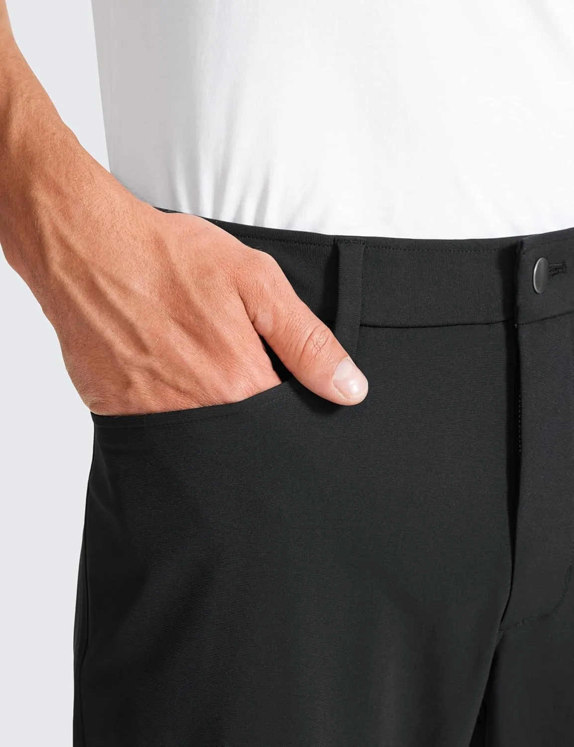 CRZ YOGA Men's All Day Comfy Golf Pants with 5-Pocket 30"/32"/34" Quick Dry Lightweight Casual Work Stretch Trousers