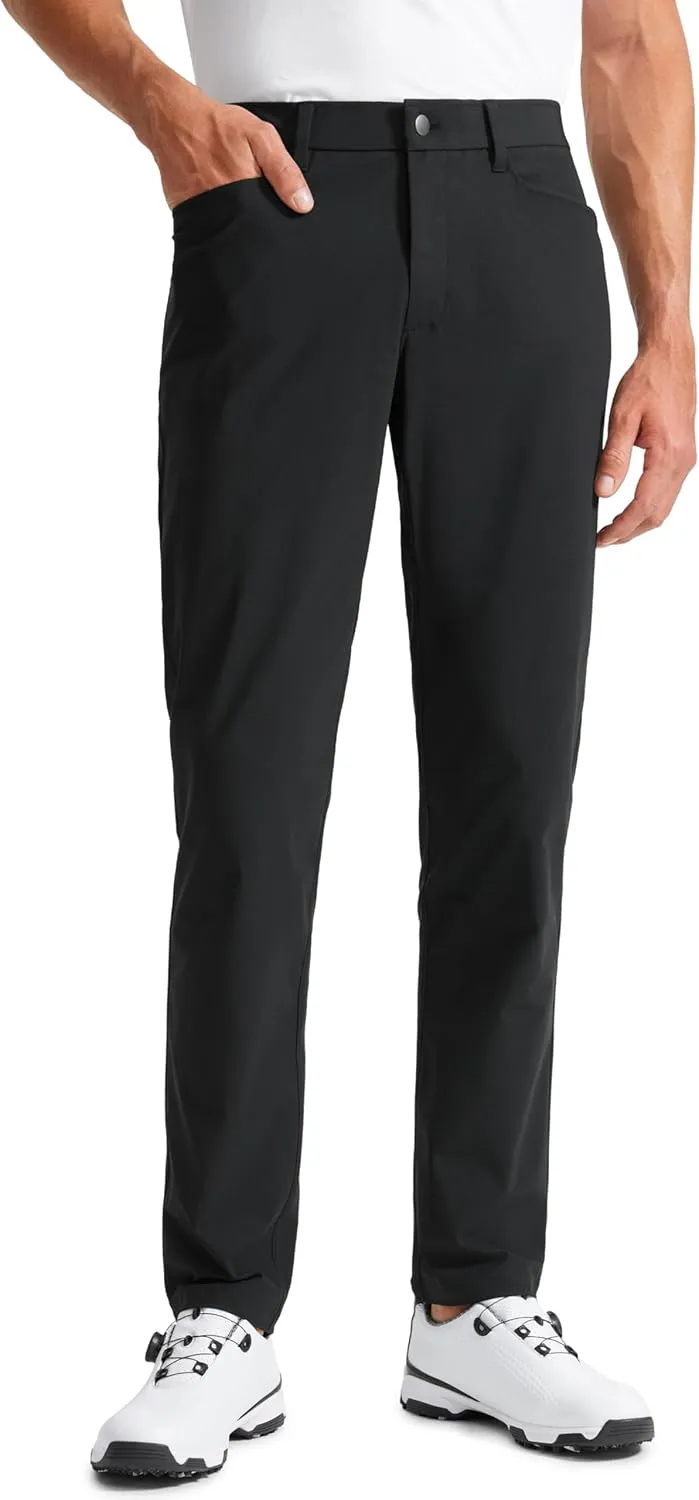 CRZ YOGA Men's All Day Comfy Golf Pants with 5-Pocket 30"/32"/34" Quick Dry Lightweight Casual Work Stretch Trousers