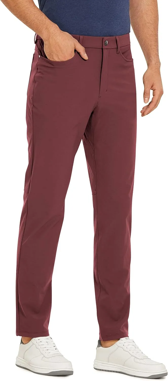 CRZ YOGA Men's All Day Comfy Golf Pants with 5-Pocket 30"/32"/34" Quick Dry Lightweight Casual Work Stretch Trousers