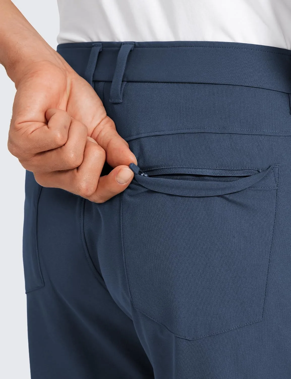 CRZ YOGA Men's All Day Comfy Golf Pants with 5-Pocket 30"/32"/34" Quick Dry Lightweight Casual Work Stretch Trousers