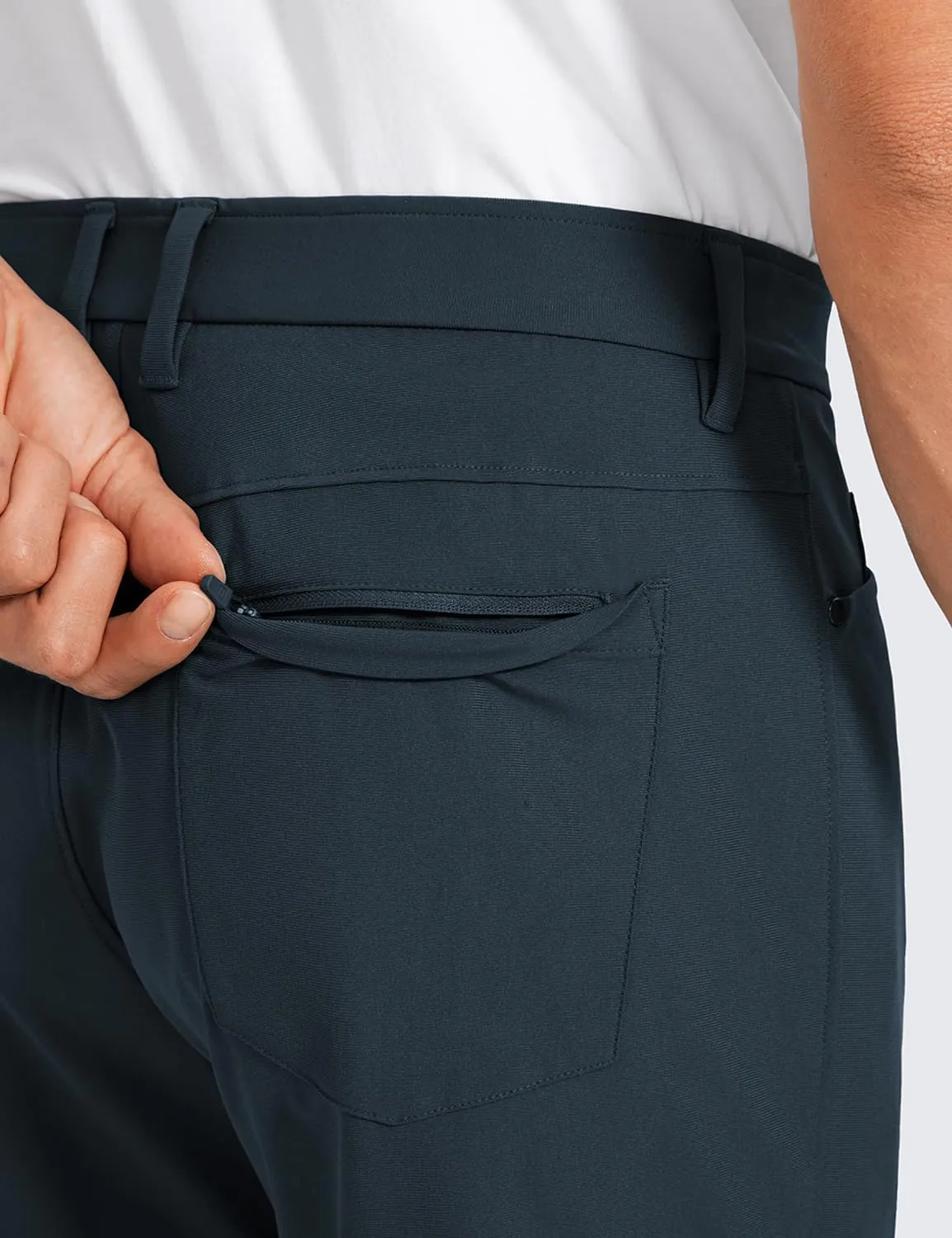 CRZ YOGA Men's All Day Comfy Golf Pants with 5-Pocket 30"/32"/34" Quick Dry Lightweight Casual Work Stretch Trousers