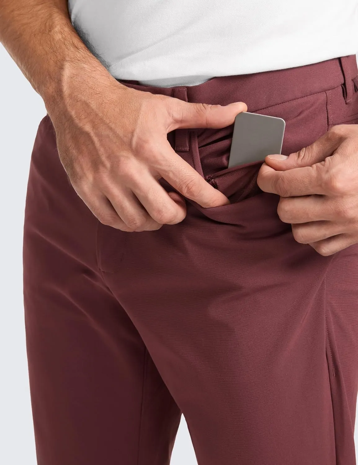 CRZ YOGA Men's All Day Comfy Golf Pants with 5-Pocket 30"/32"/34" Quick Dry Lightweight Casual Work Stretch Trousers