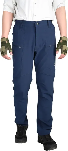 Ellobird Mens Flex Cargo Hiking Pants, Waterproof Stretch Lightweight Trousers