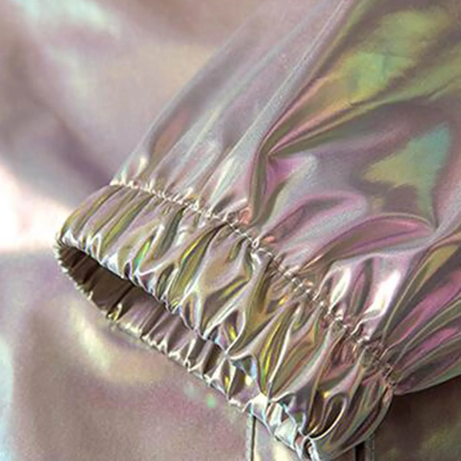 Holographic Jackets for Men's Zipper Hooded Reflective Holographic Jackets Metallic Shiny Lightweight Sparkle Jacket