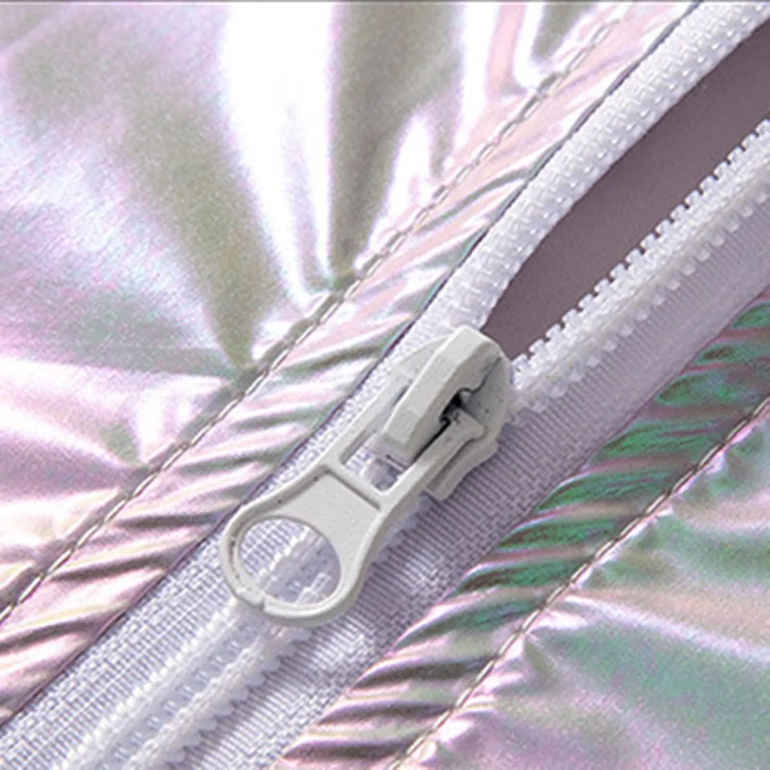 Holographic Jackets for Men's Zipper Hooded Reflective Holographic Jackets Metallic Shiny Lightweight Sparkle Jacket