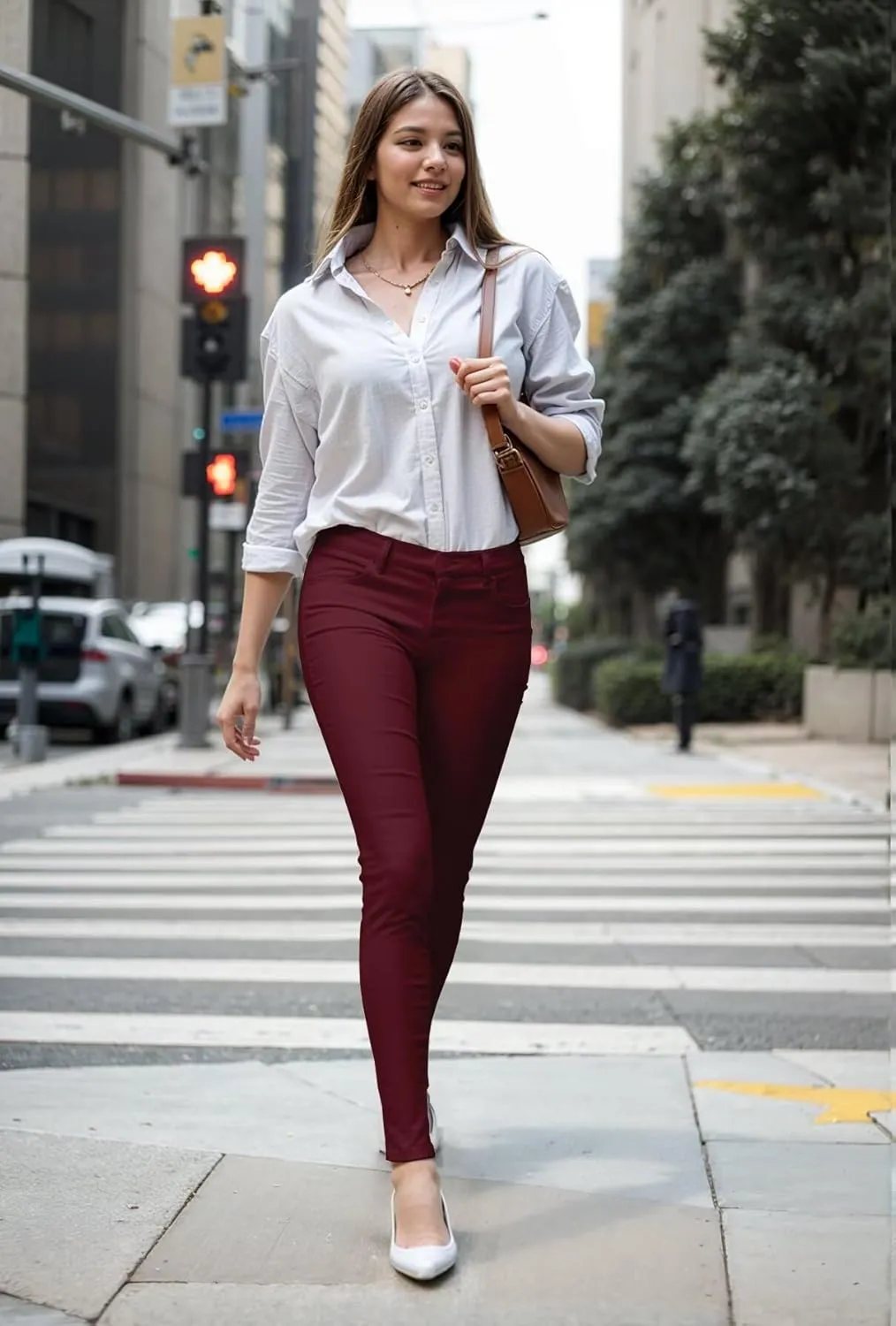 Hybrid & Company Womens Hyper Ultra Stretch Comfy Skinny Leg Work Casual Pants