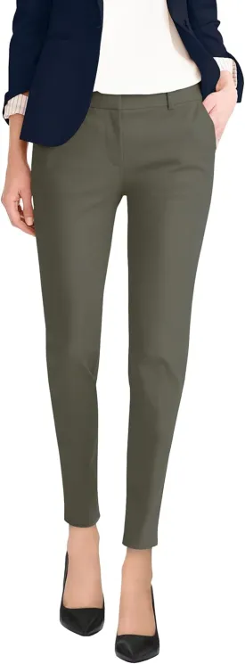 Hybrid & Company Womens Ultra Comfy Stretch Slim Fit Trousers Chino Pants with Pocket