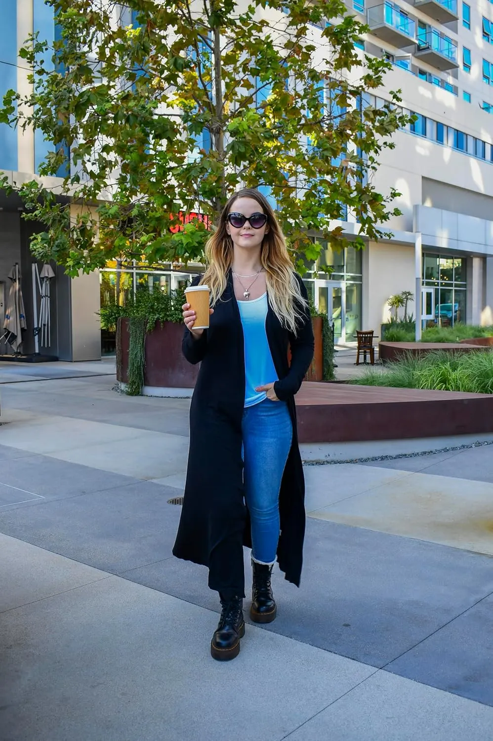 Isaac Liev Maxi Cardigan Duster Sweater  Women's Extra Long Open Front Full Length Lightweight Cardigans Dusters Sweaters