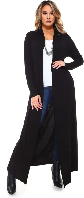 Isaac Liev Maxi Cardigan Duster Sweater  Women's Extra Long Open Front Full Length Lightweight Cardigans Dusters Sweaters