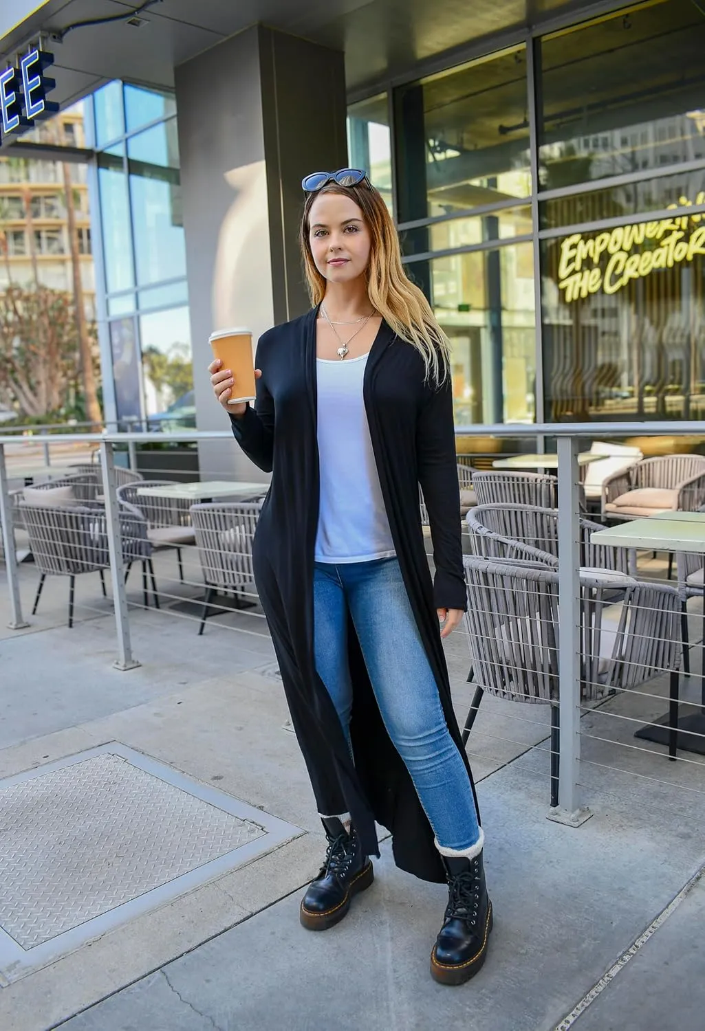 Isaac Liev Maxi Cardigan Duster Sweater  Women's Extra Long Open Front Full Length Lightweight Cardigans Dusters Sweaters