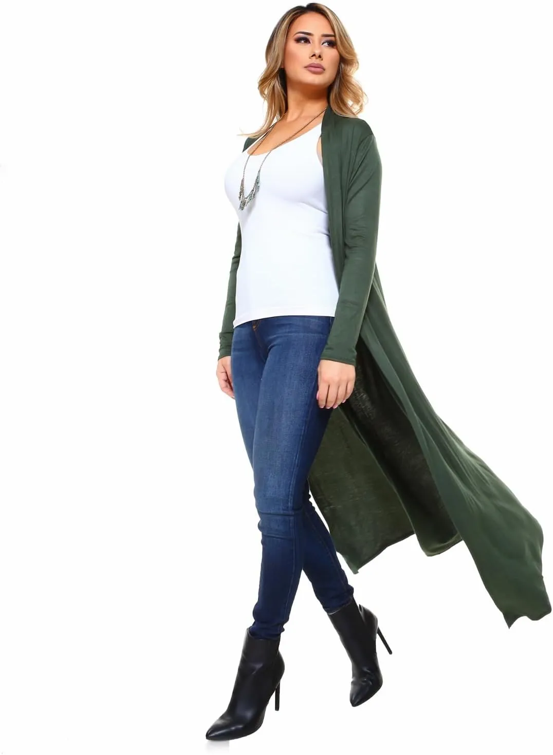 Isaac Liev Maxi Cardigan Duster Sweater  Women's Extra Long Open Front Full Length Lightweight Cardigans Dusters Sweaters