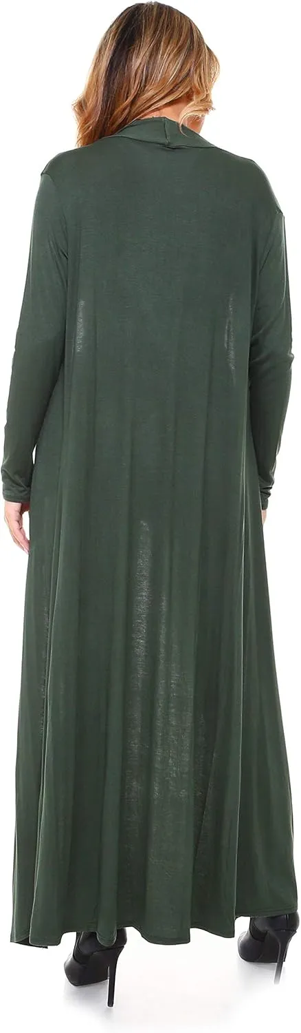 Isaac Liev Maxi Cardigan Duster Sweater  Women's Extra Long Open Front Full Length Lightweight Cardigans Dusters Sweaters