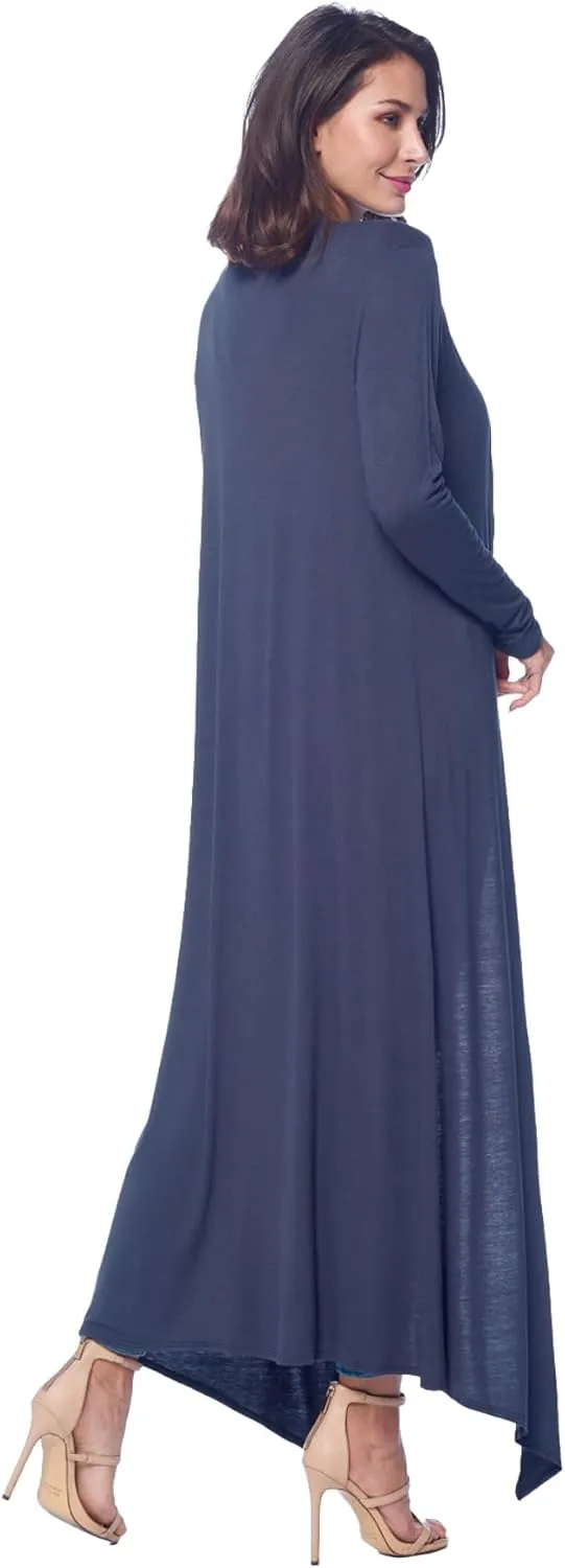 Isaac Liev Maxi Cardigan Duster Sweater  Women's Extra Long Open Front Full Length Lightweight Cardigans Dusters Sweaters