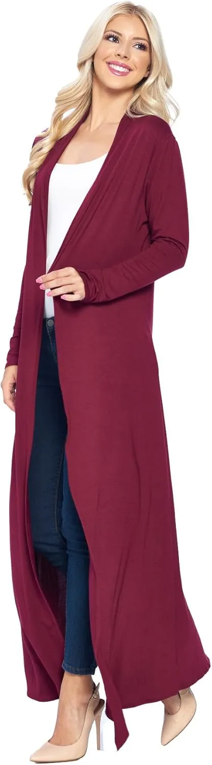 Isaac Liev Maxi Cardigan Duster Sweater  Women's Extra Long Open Front Full Length Lightweight Cardigans Dusters Sweaters