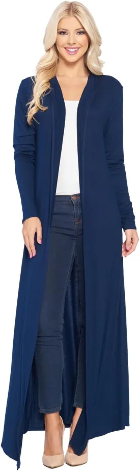 Isaac Liev Maxi Cardigan Duster Sweater  Women's Extra Long Open Front Full Length Lightweight Cardigans Dusters Sweaters