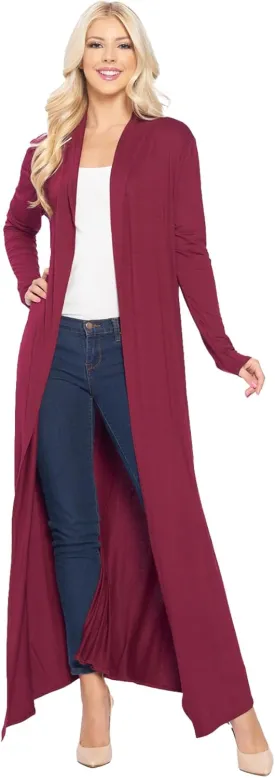 Isaac Liev Maxi Cardigan Duster Sweater  Women's Extra Long Open Front Full Length Lightweight Cardigans Dusters Sweaters