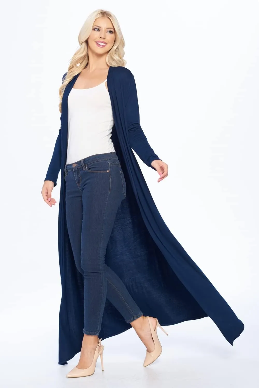 Isaac Liev Maxi Cardigan Duster Sweater  Women's Extra Long Open Front Full Length Lightweight Cardigans Dusters Sweaters