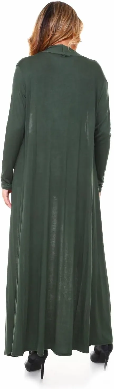 Isaac Liev Maxi Cardigan Duster Sweater  Women's Extra Long Open Front Full Length Lightweight Cardigans Dusters Sweaters
