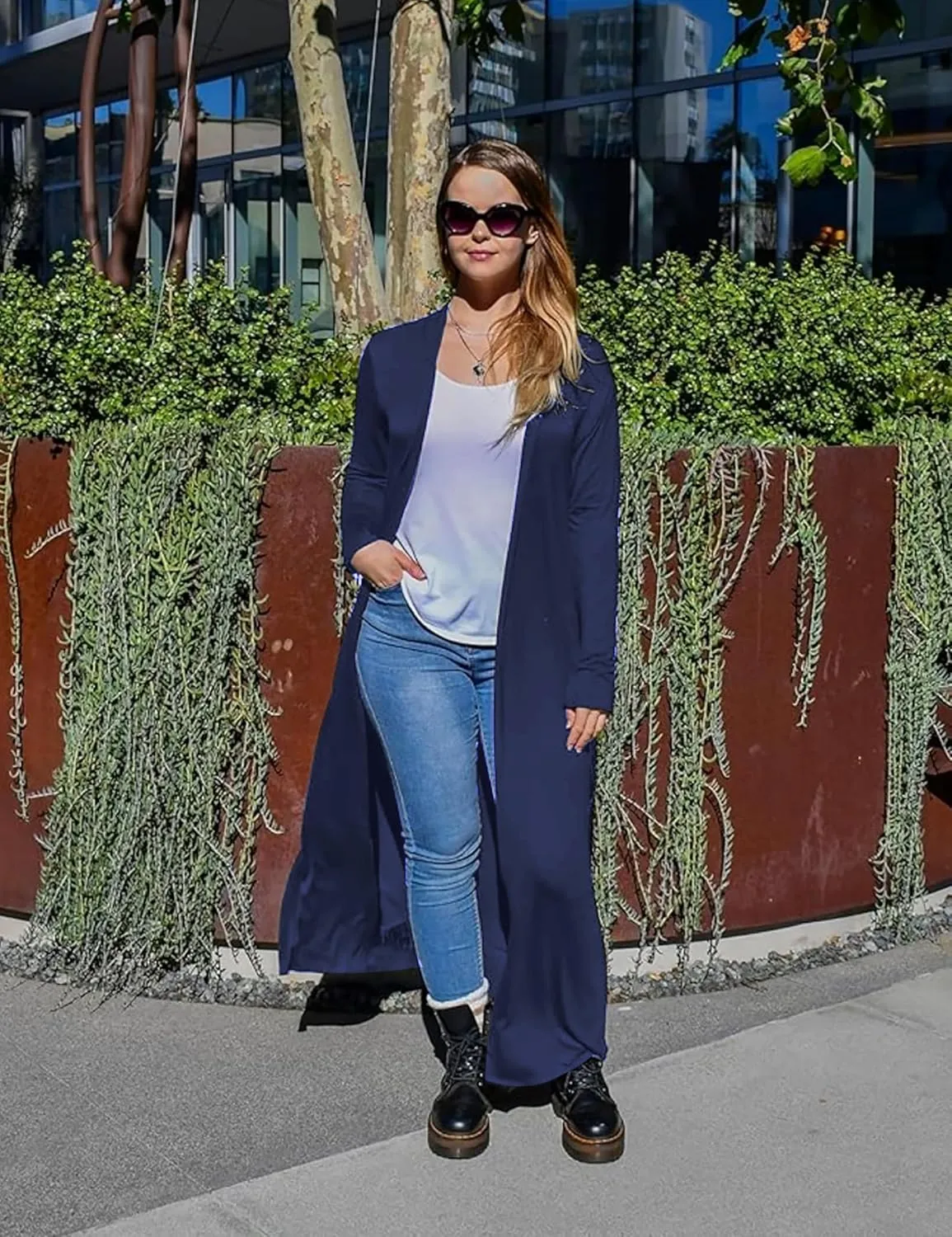 Isaac Liev Maxi Cardigan Duster Sweater  Women's Extra Long Open Front Full Length Lightweight Cardigans Dusters Sweaters