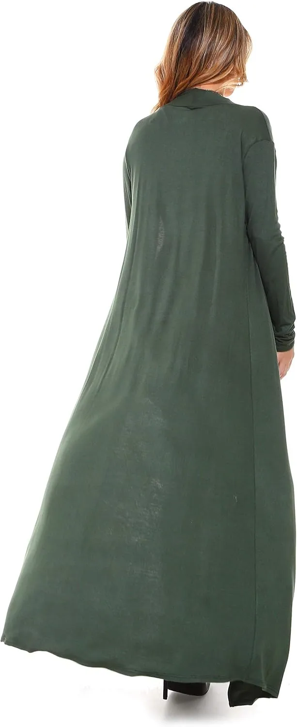 Isaac Liev Maxi Cardigan Duster Sweater  Women's Extra Long Open Front Full Length Lightweight Cardigans Dusters Sweaters