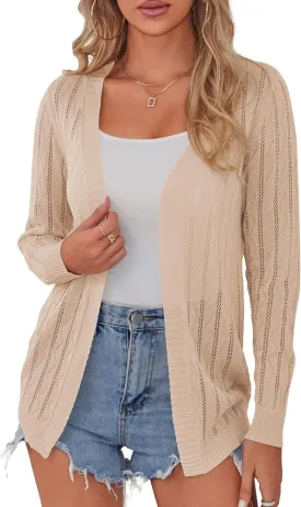 LIENRIDY Women's Cardigans Lightweight Long Sleeve Open Front Sweater Cardigan, S-XL
