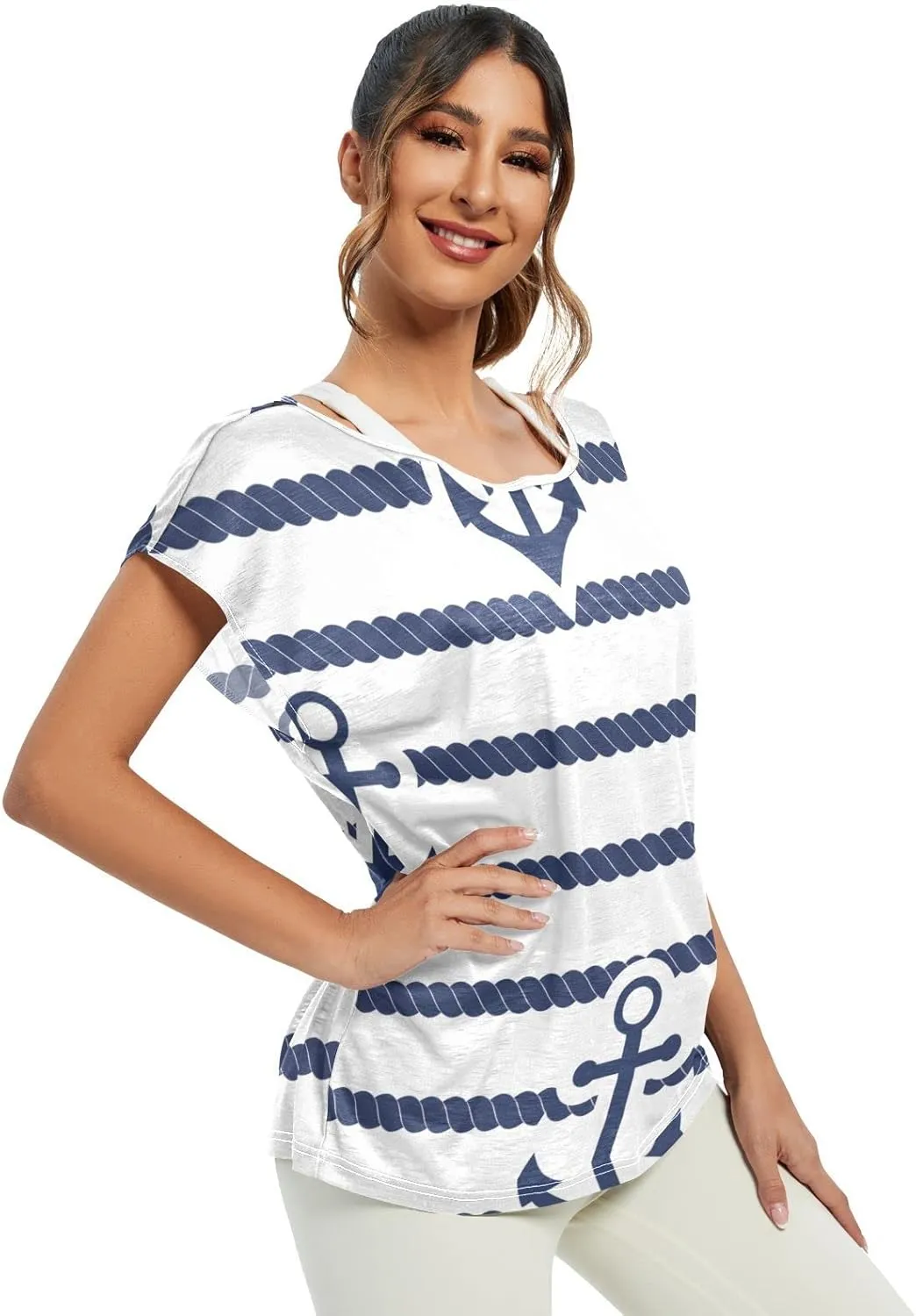 Mandala Short Sleeve Tops, Beach Coverup, Summer T-Shirts for Women