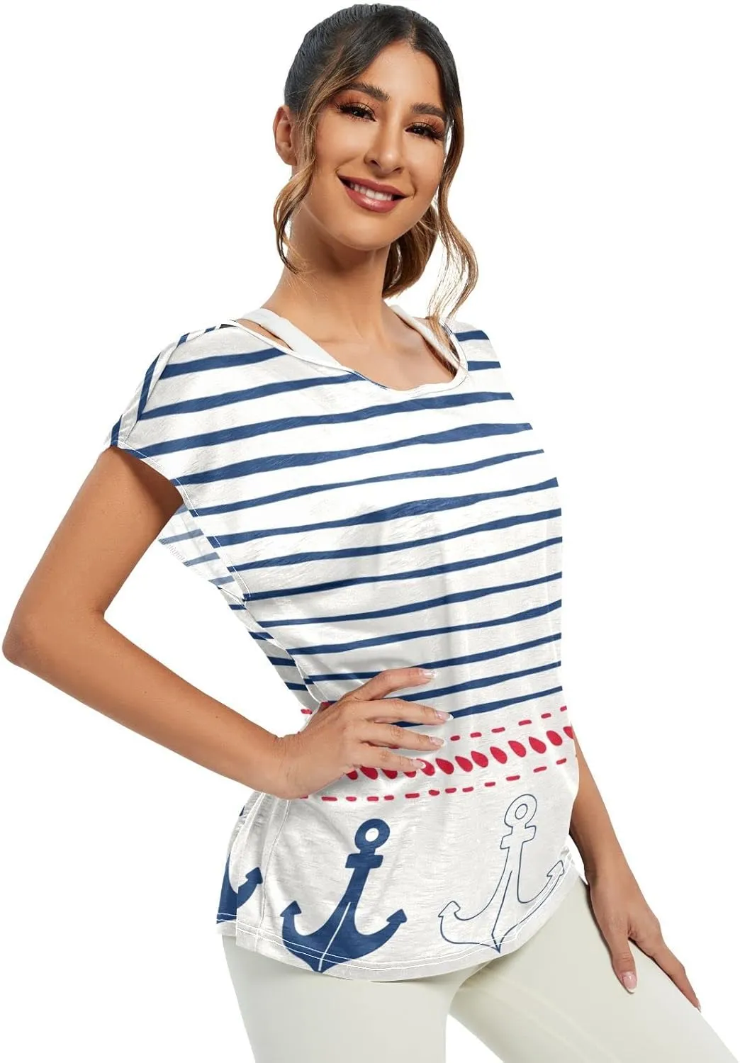 Mandala Short Sleeve Tops, Beach Coverup, Summer T-Shirts for Women