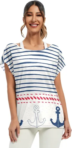 Mandala Short Sleeve Tops, Beach Coverup, Summer T-Shirts for Women