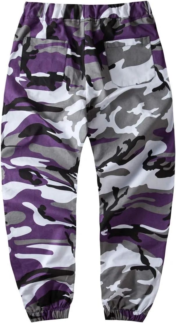 Mens Camo Joggers Pants Drawstring Casual Camouflage Jogger Sweatpants Sport Stretch Trousers Slim fit
