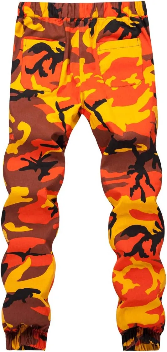 Mens Camo Joggers Pants Drawstring Casual Camouflage Jogger Sweatpants Sport Stretch Trousers Slim fit