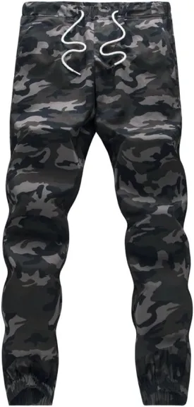 Mens Camo Joggers Pants Drawstring Casual Camouflage Jogger Sweatpants Sport Stretch Trousers Slim fit