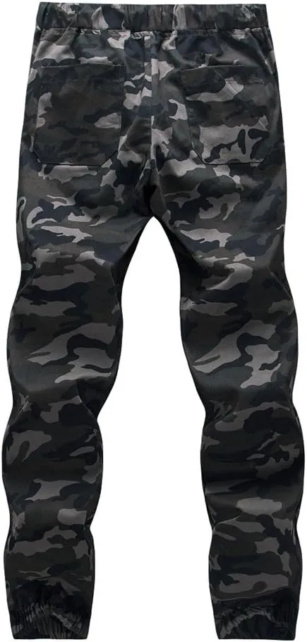 Mens Camo Joggers Pants Drawstring Casual Camouflage Jogger Sweatpants Sport Stretch Trousers Slim fit