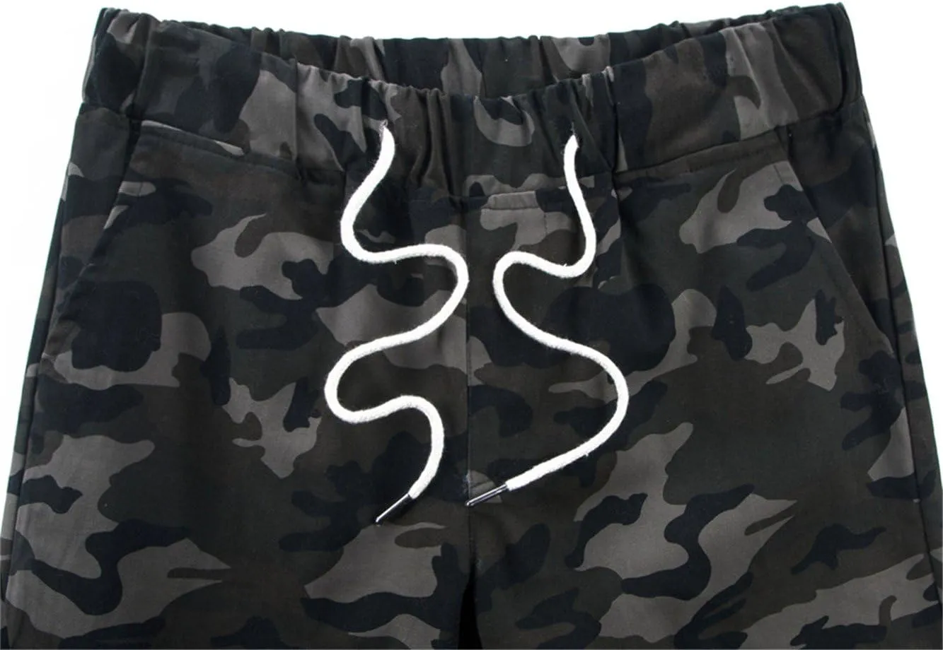 Mens Camo Joggers Pants Drawstring Casual Camouflage Jogger Sweatpants Sport Stretch Trousers Slim fit