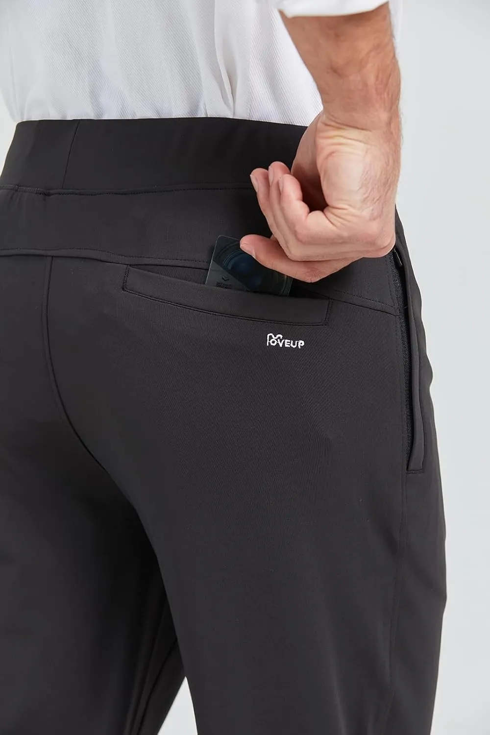 Men's Stretch Golf Sweatpants Pant with Zipper Pockets Tapered Athletic Joggers Track Workout Pants