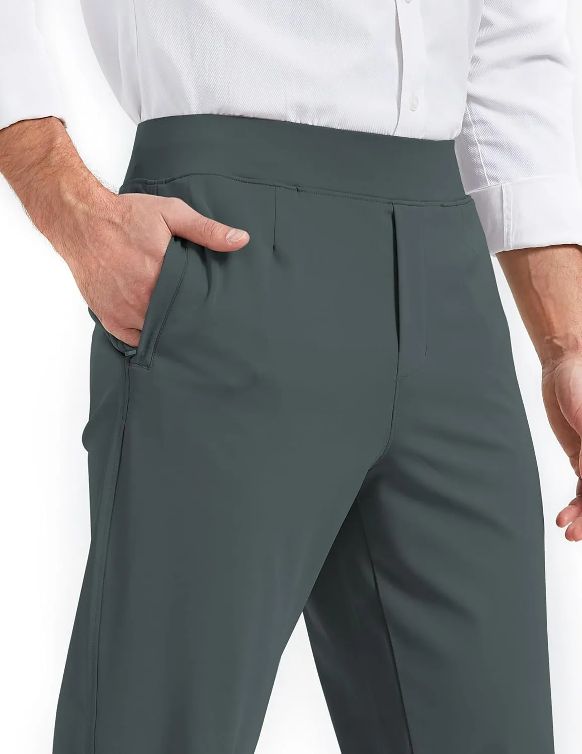 Men's Stretch Golf Sweatpants Pant with Zipper Pockets Tapered Athletic Joggers Track Workout Pants