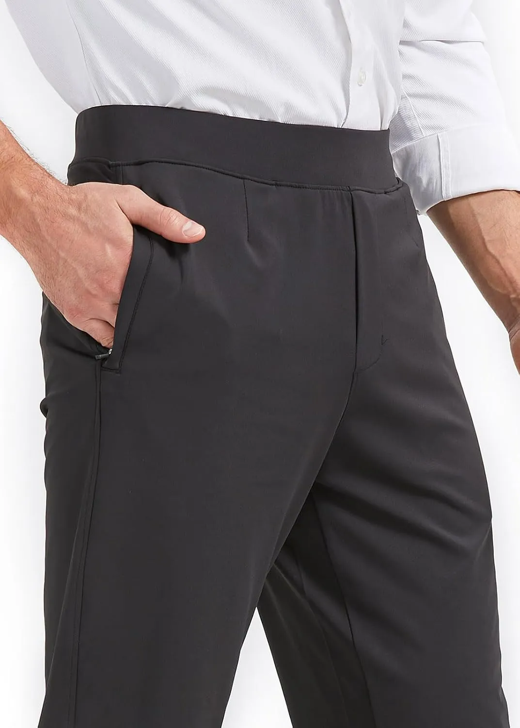 Men's Stretch Golf Sweatpants Pant with Zipper Pockets Tapered Athletic Joggers Track Workout Pants