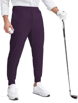 Men's Stretch Golf Sweatpants Pant with Zipper Pockets Tapered Athletic Joggers Track Workout Pants