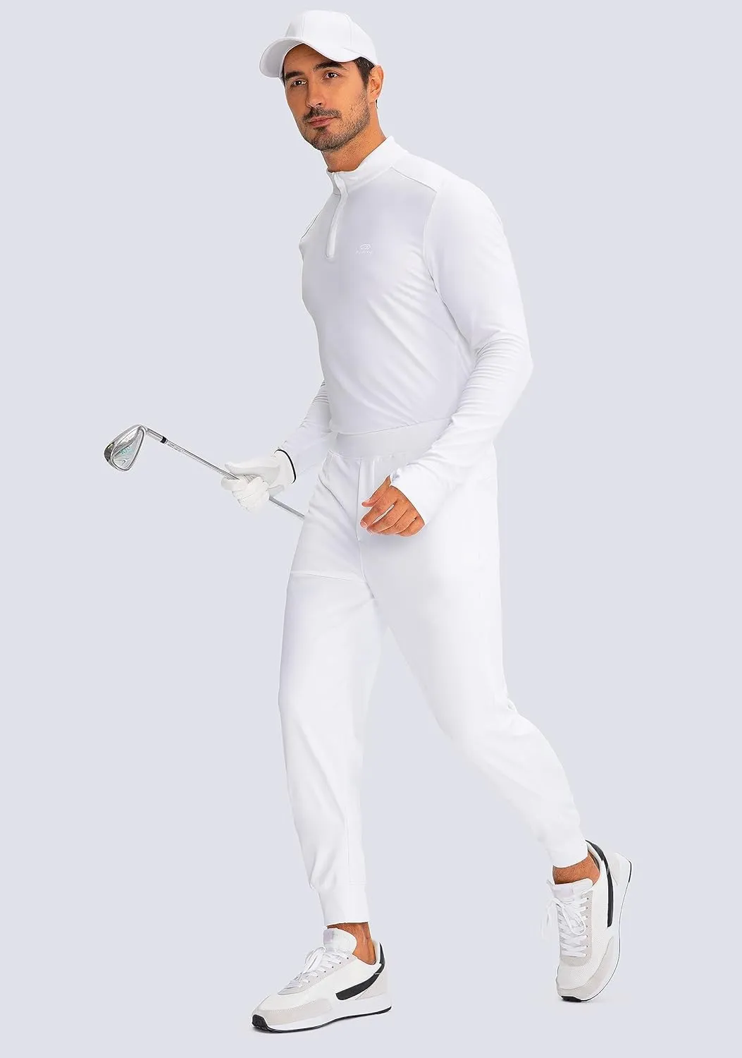Men's Stretch Golf Sweatpants Pant with Zipper Pockets Tapered Athletic Joggers Track Workout Pants
