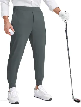 Men's Stretch Golf Sweatpants Pant with Zipper Pockets Tapered Athletic Joggers Track Workout Pants
