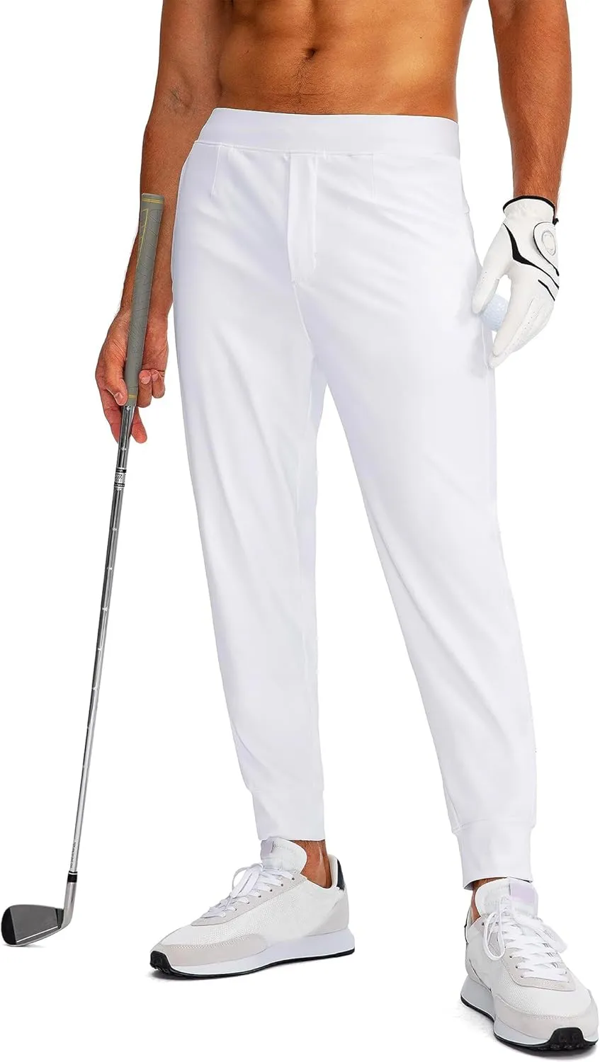 Men's Stretch Golf Sweatpants Pant with Zipper Pockets Tapered Athletic Joggers Track Workout Pants